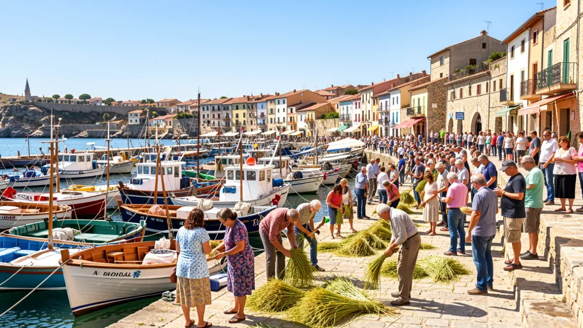 Imatge genèrica de la Festa de la Sega a l'Ampolla amb recreació de tasques tradicionals de l'arròs.