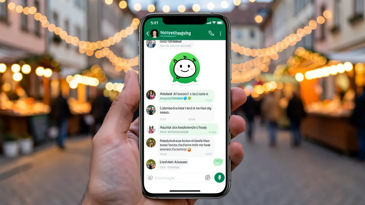 Interfície d'un assistent d'IA per WhatsApp mostrant informació de festes locals.