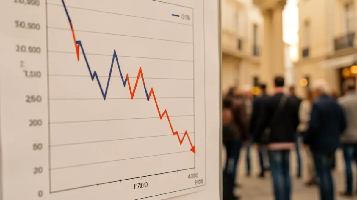Graph showing the evolution of unemployment with a final upturn.