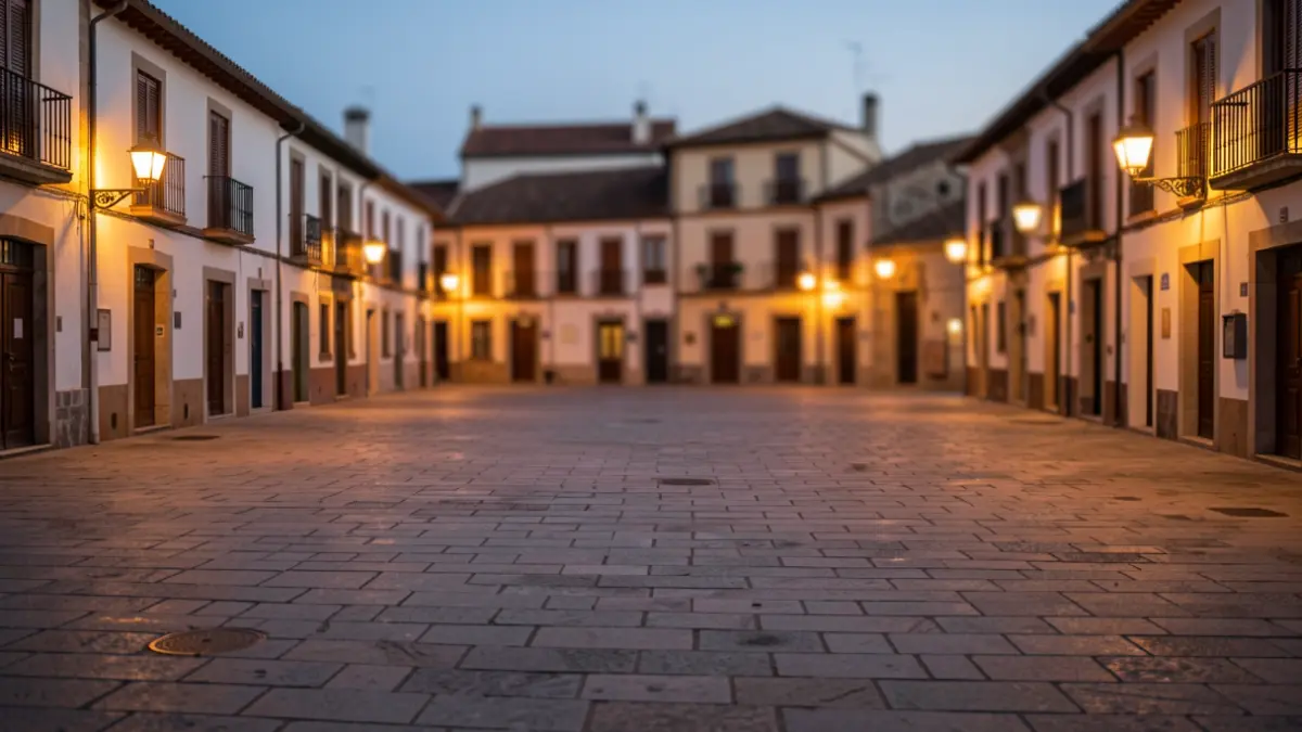 Imatge genèrica de la plaça del Centre Històric de Lleida al vespre.