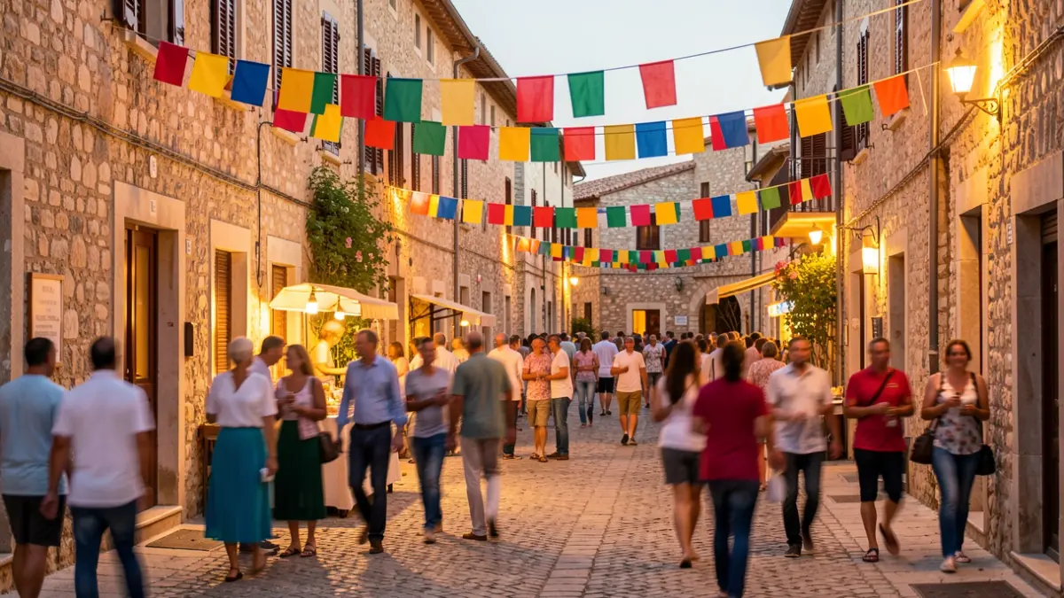 Imatge genèrica d'una festa major al carrer amb ambient festiu.