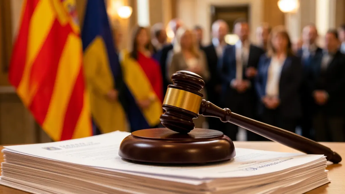 Generic image of a judge's gavel on official documents.