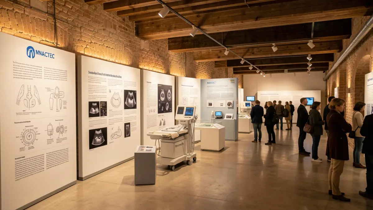 Interior del museu MNACTEC amb l'exposició 'Ultrasons: de la natura a la medicina'.