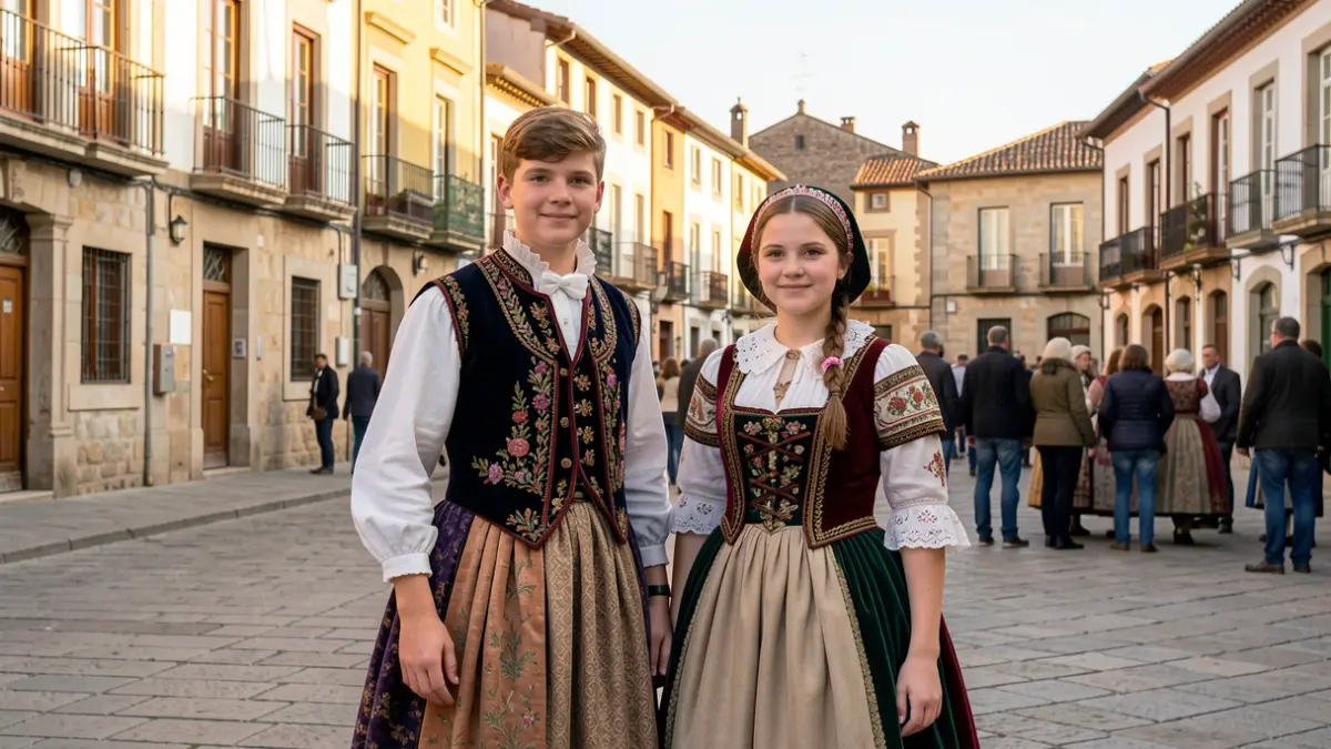 Imatge genèrica de joves amb vestits tradicionals catalans a una plaça.