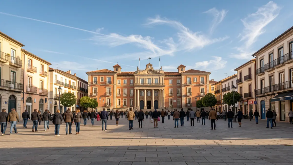 Imatge genèrica de la plaça de l'Ajuntament de l'Hospitalet de l'Infant.