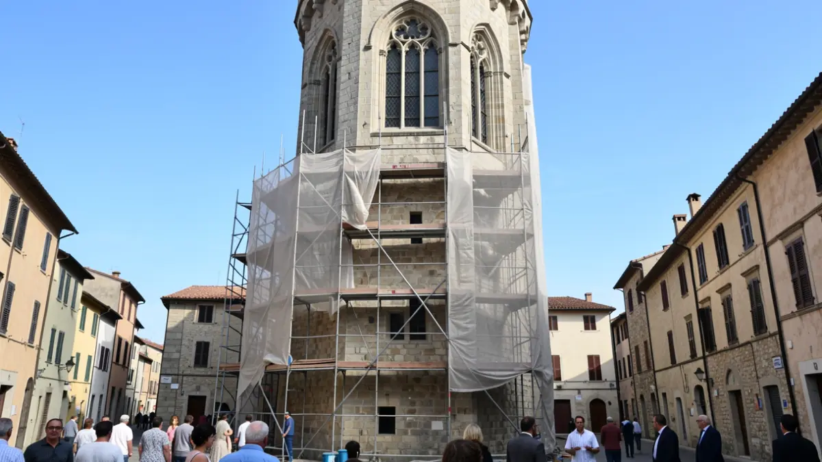 Generic image of the Torre de la Vila in Torredembarra during restoration works.
