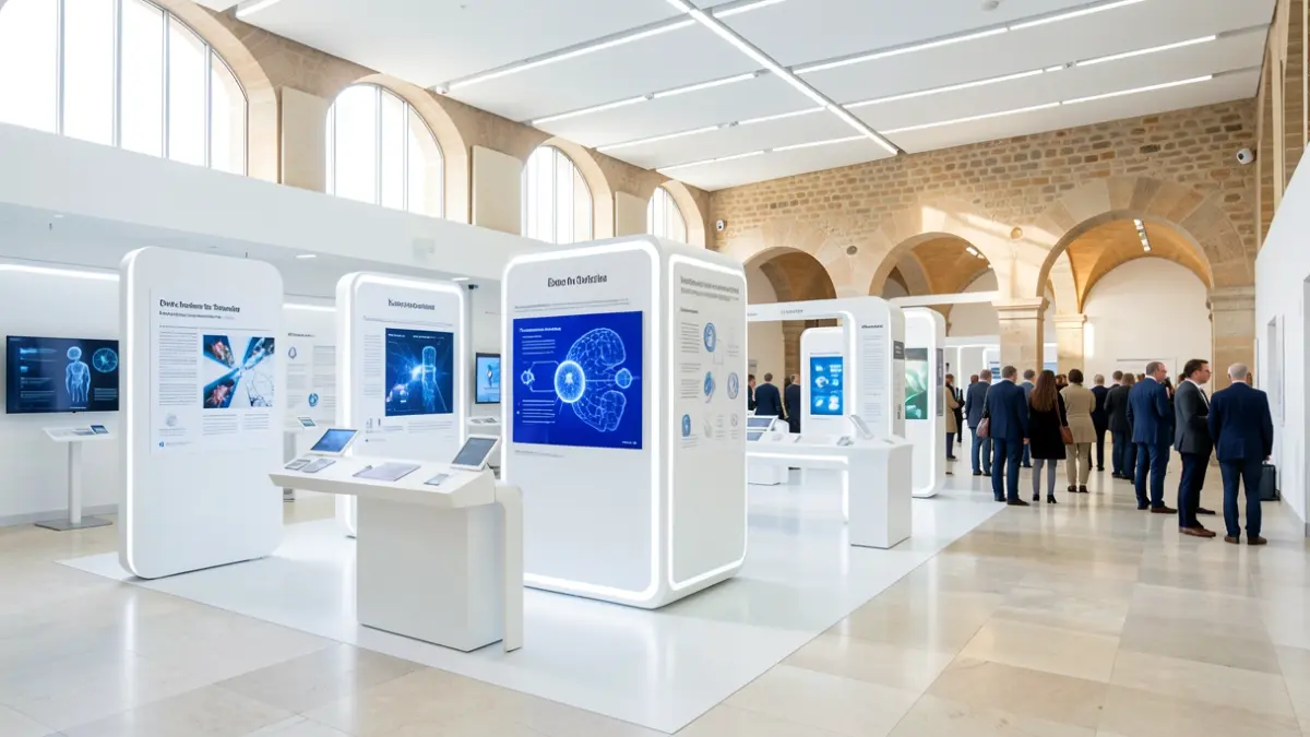 Imatge genèrica d'una exposició sobre innovació en salut.