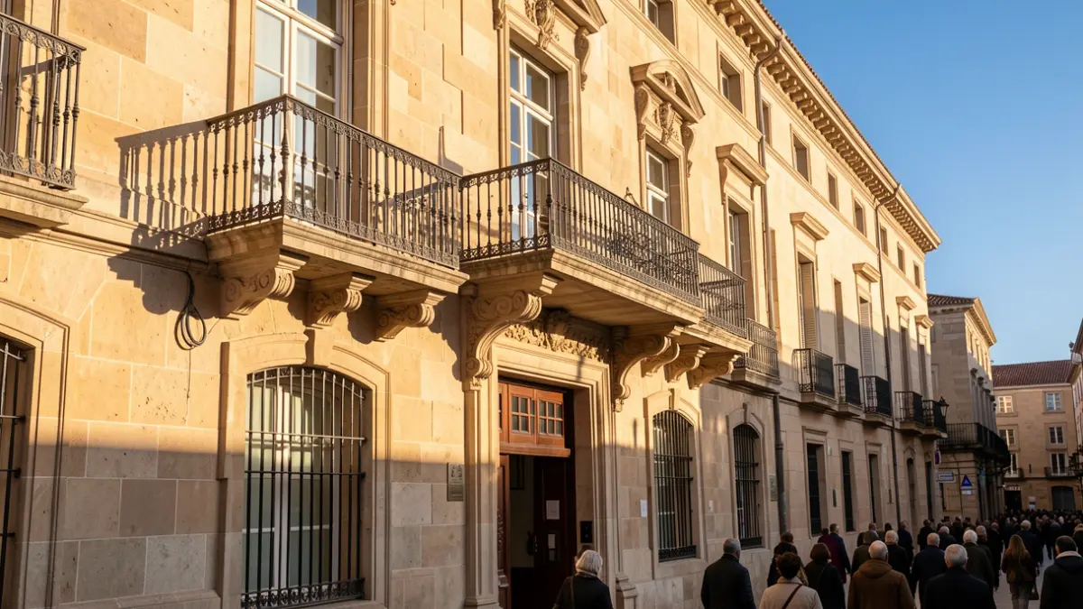 Generic image of a Catalan town hall facade with a balcony.