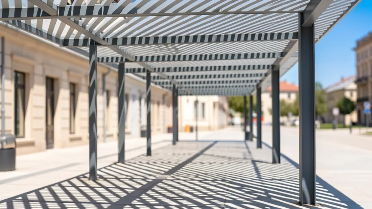 Shading on the Liceu Escolar walkway in Lleida.
