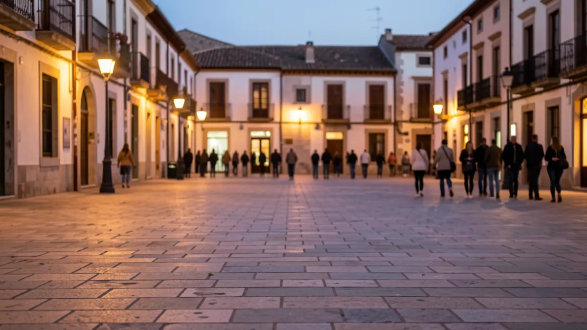 Imatge genèrica de la plaça de Lleida al capvespre.