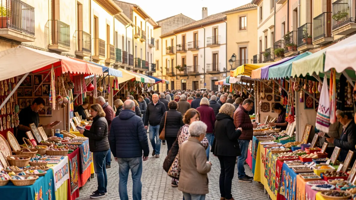 Generic image of a solidarity event in Igualada with stalls and people.