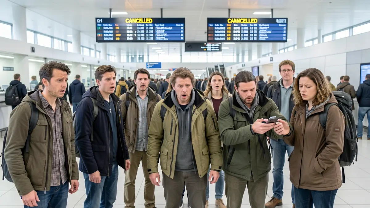 Músics atrapats en una terminal d'aeroport després de cancel·lar-los el vol.