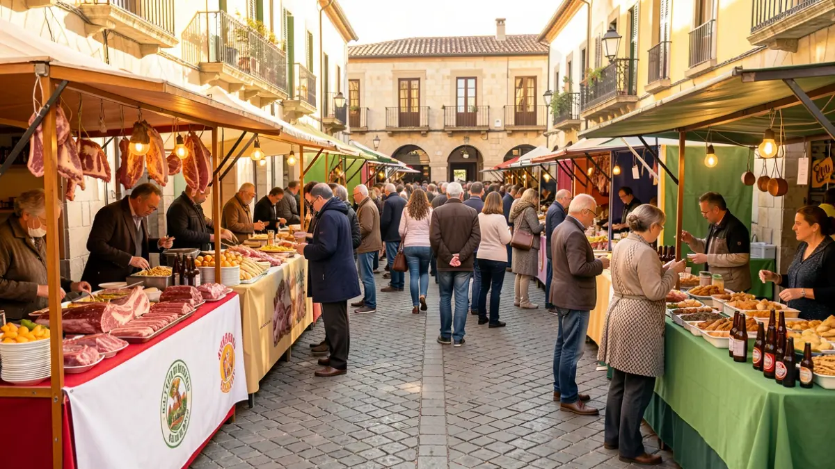 Imatge genèrica d'una fira gastronòmica a Catalunya amb parades i gent.