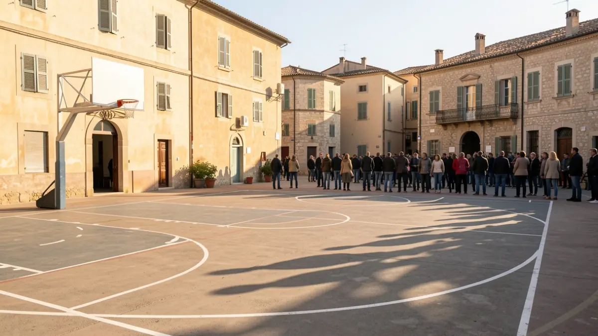 Imagen genérica de una cancha de baloncesto vacía en Sitges.