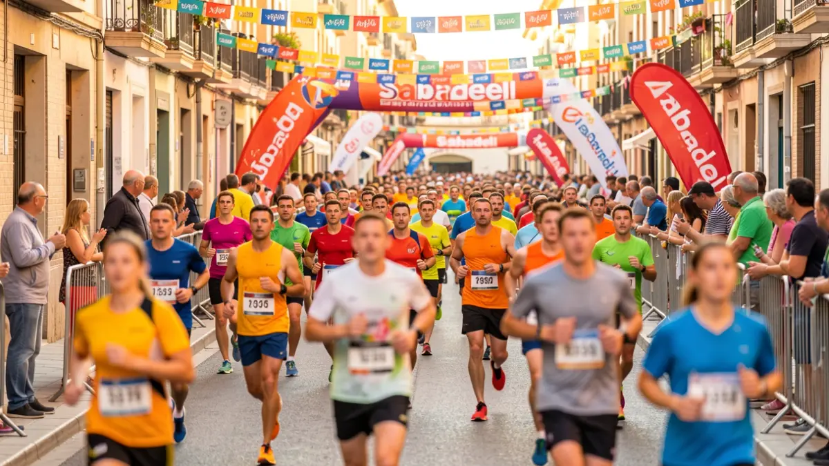 Generic image of participants in a festive popular race in Sabadell.