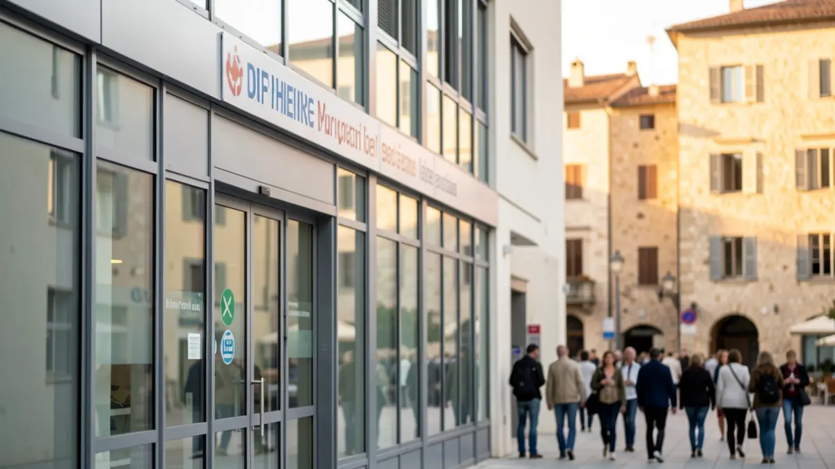 Imagen genérica del Hospital Universitario de Igualada y la plaza de la ciudad.