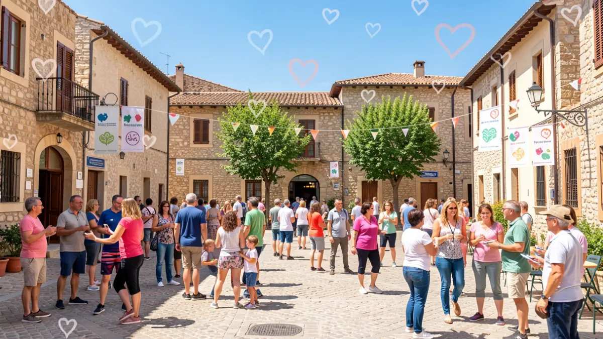 People participating in health activities in Molins de Rei during Heart Week.