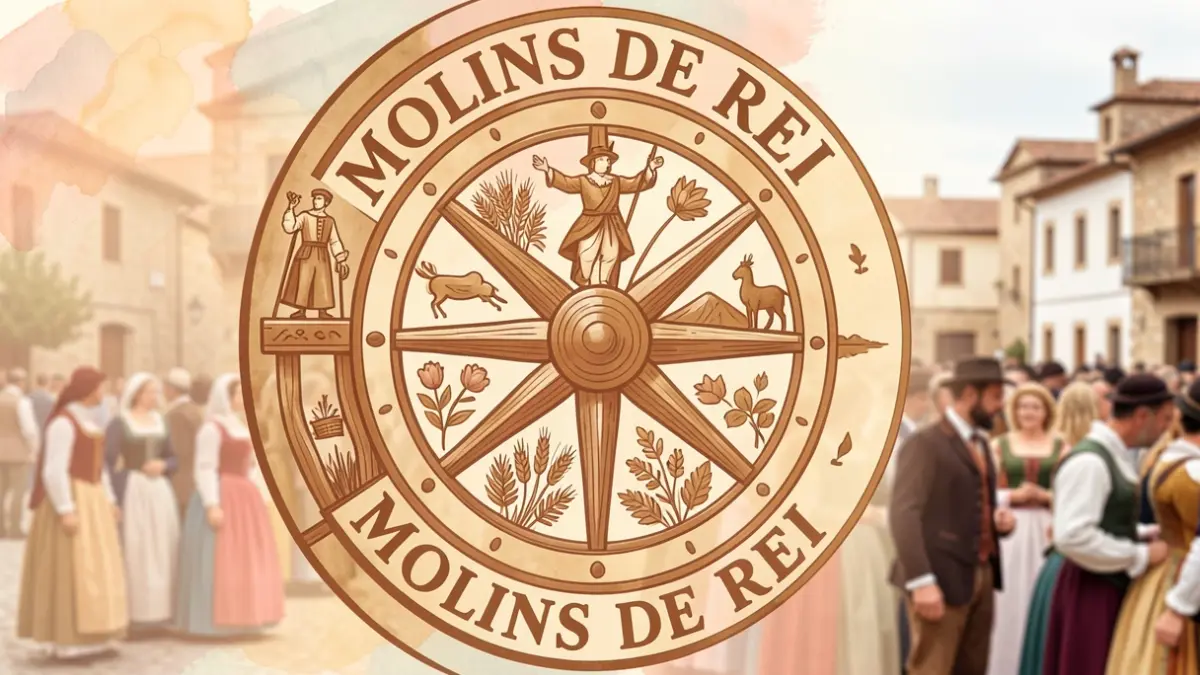 Cartell de la Festa Major de Molins de Rei amb elements simbòlics.