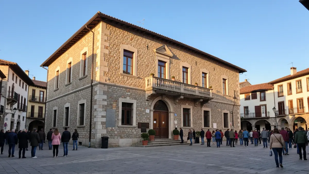 Monistrol de Montserrat Town Hall in the afternoon light.