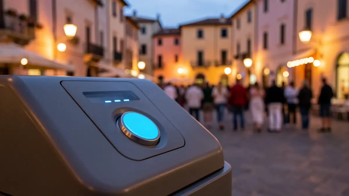 Generic image of a smart bin with a prominent button.