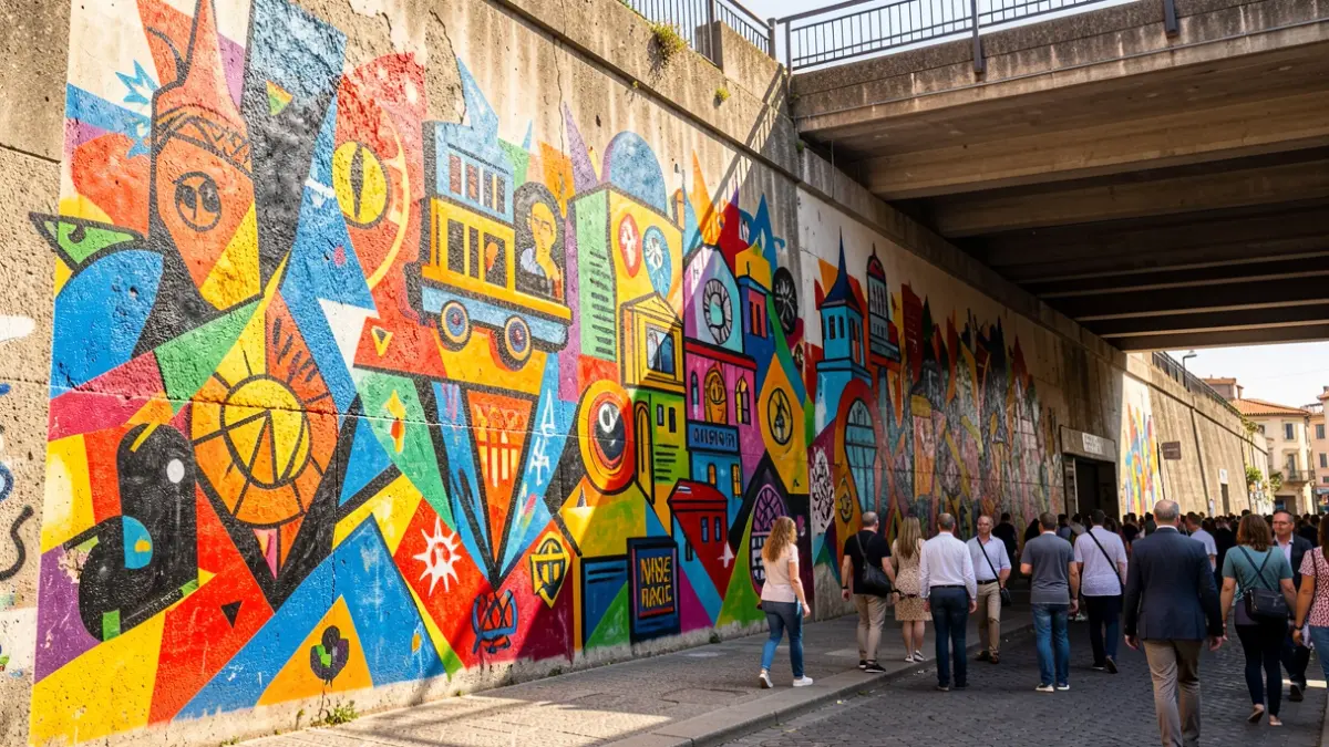 Murales de arte urbano en Móra d'Ebre.