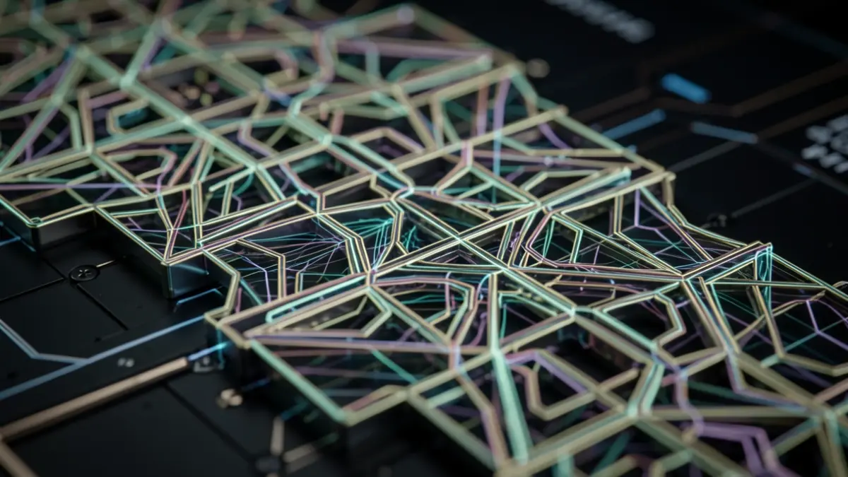 Imagen genérica de nanoestructuras magnéticas 3D complejas.