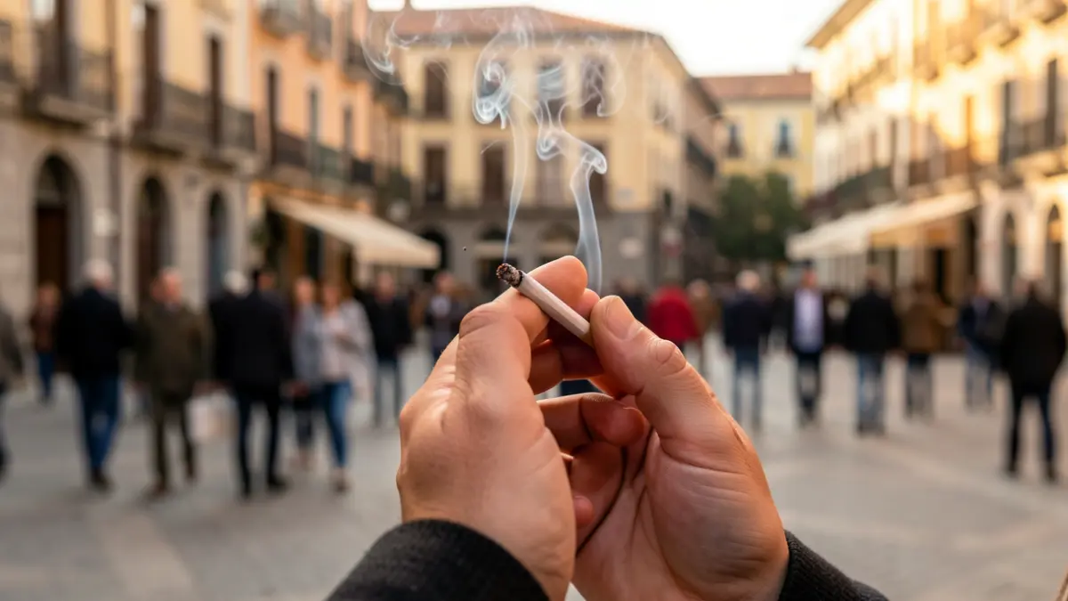 Imatge genèrica d'una mà sostenint una cigarreta encesa.
