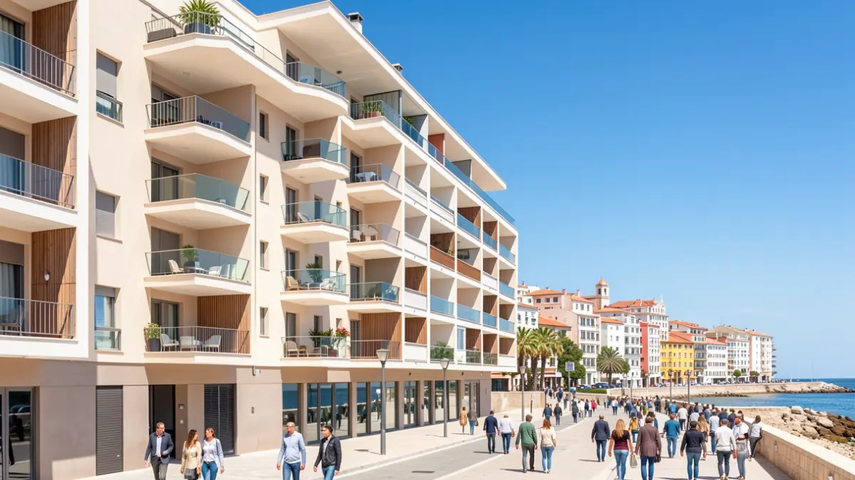 Imatge genèrica d'un edifici d'habitatges a la costa catalana.