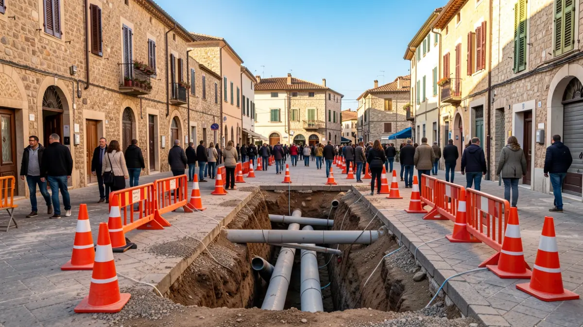 Obras de renovación de la red de agua en Empuriabrava.