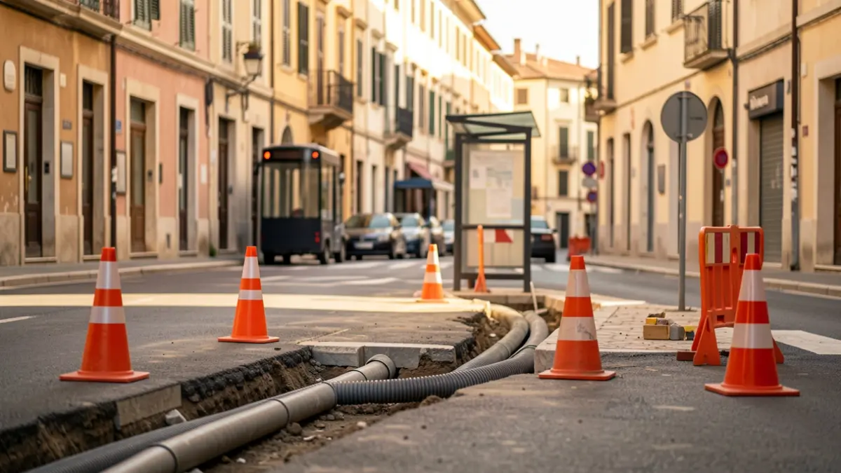 Drainage improvement works on Príncipe de Viana street in Lleida.