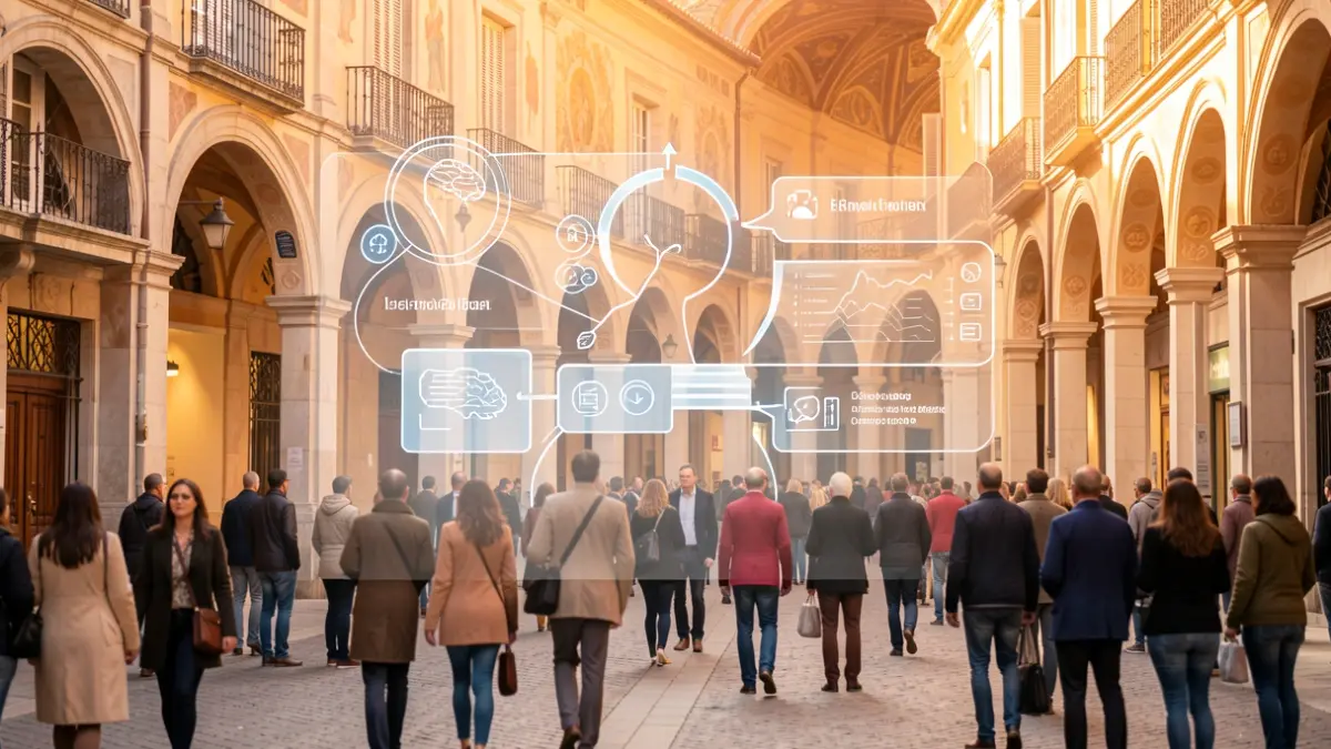 Virtual assistant interface with artificial intelligence elements and Catalan architecture.