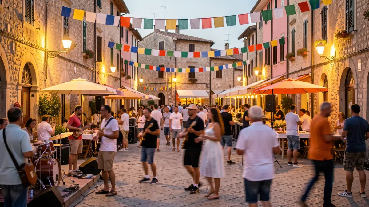Imagen genérica de una fiesta de verano en una plaza de pueblo.
