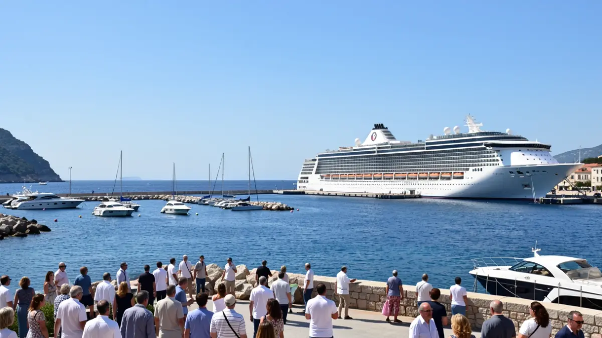 Imatge genèrica de dos ports a la Costa Brava amb vaixells de creuer i iots.