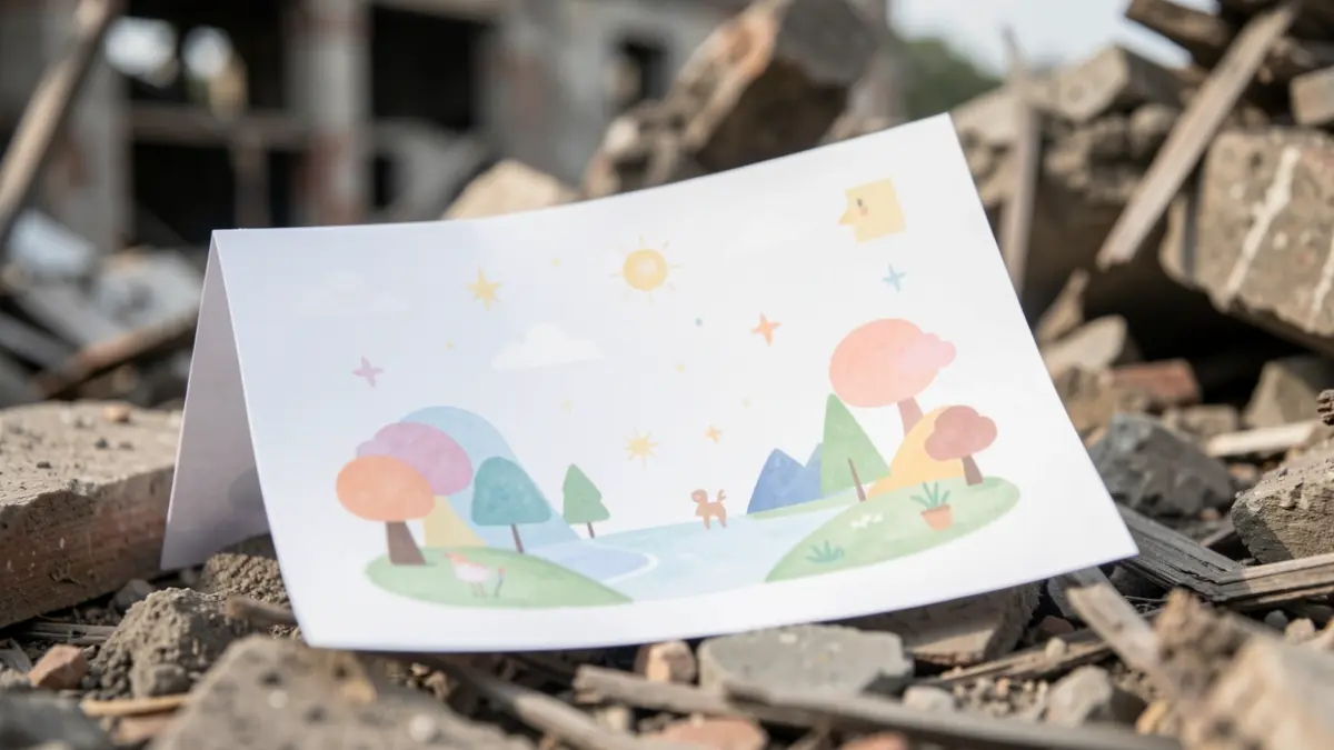 Imagen genérica de un trozo de papel transformándose en un mundo imaginario.