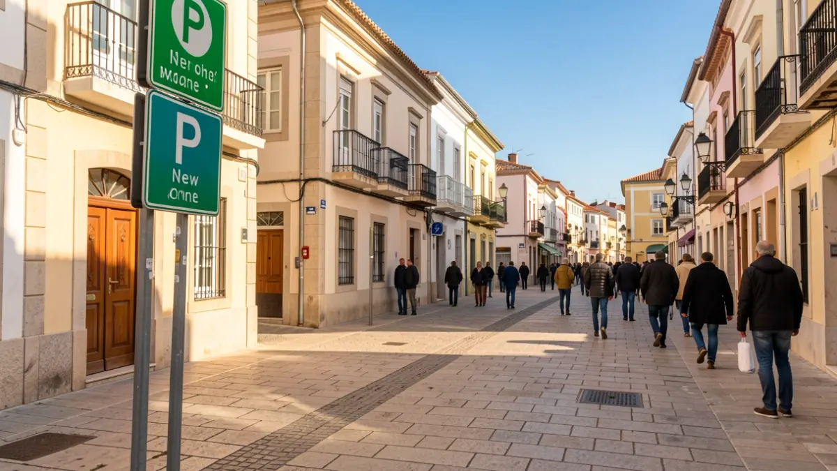 Image of green zone parking spaces in Pineda de Mar.