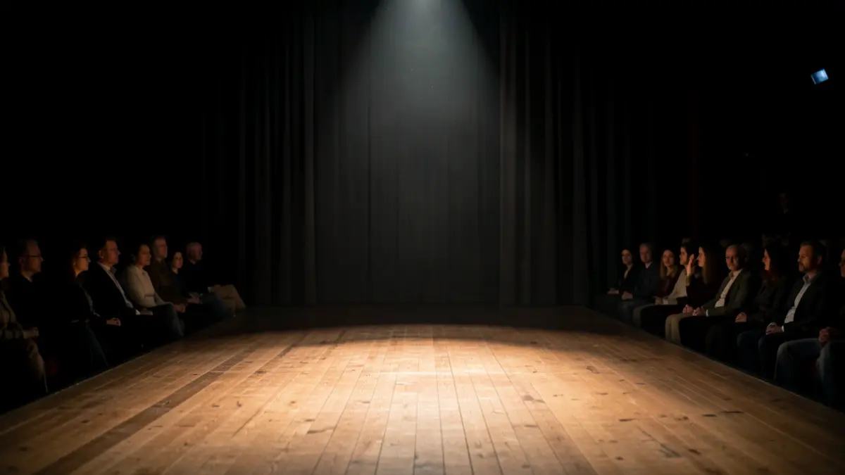 Imagen genérica de un escenario de teatro con un foco de luz.
