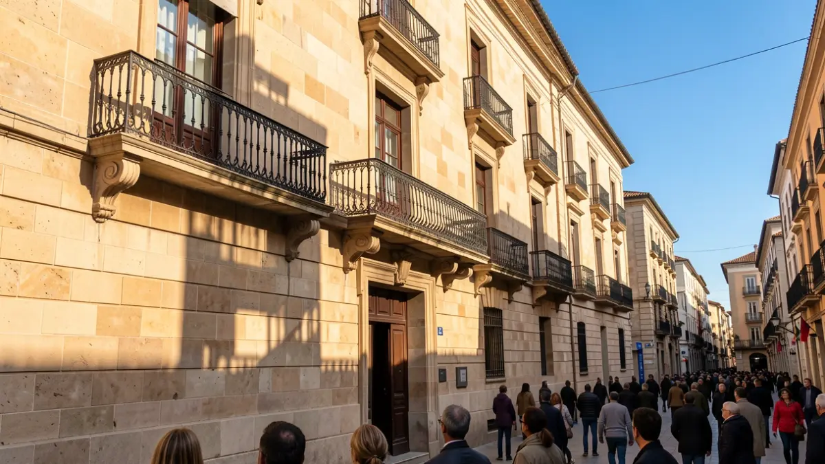 Ayuntamiento de Sant Sadurní d'Anoia con balcón y luz de tarde.