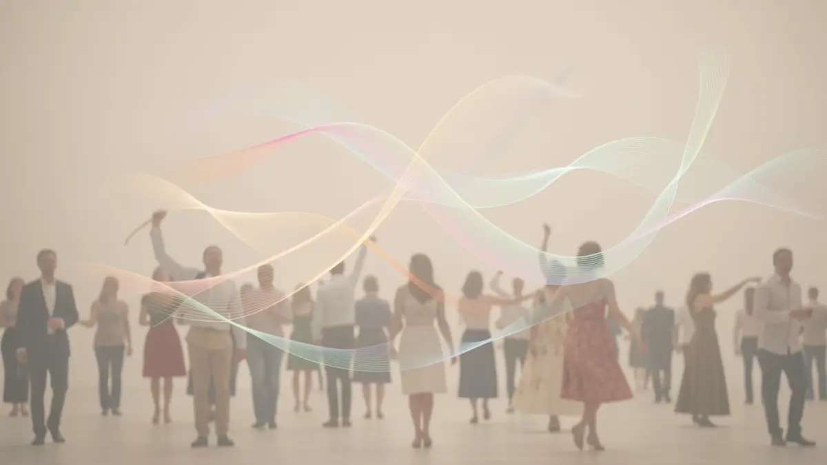 Abstract representation of contemporary dance and movement cartography.