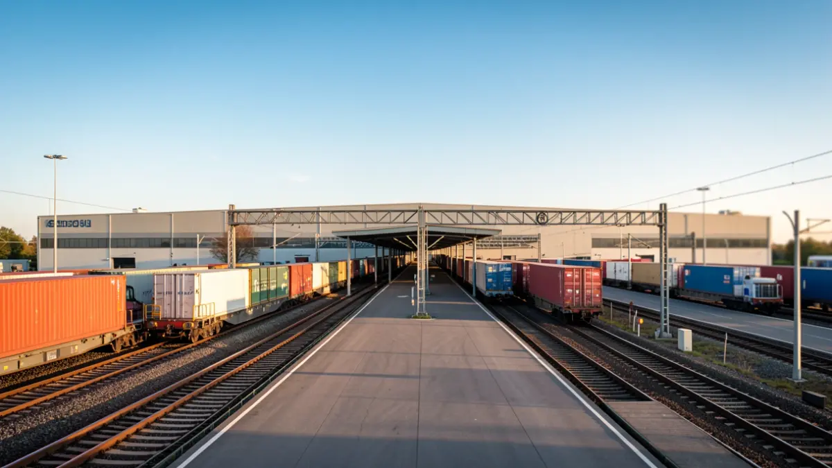 Imatge genèrica d'una estació de mercaderies intermodal.