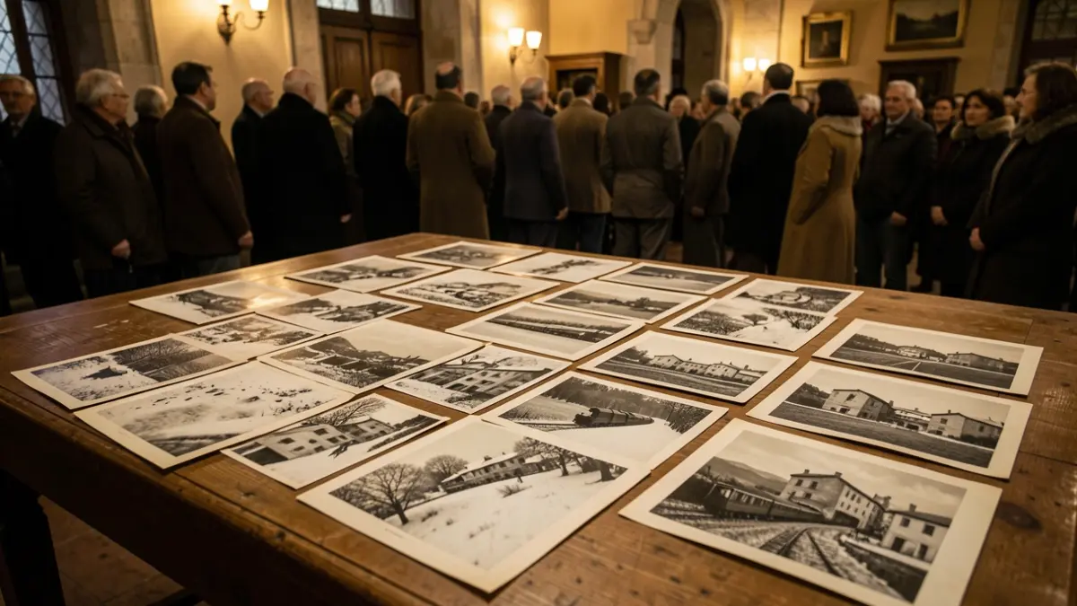 Fotografies antigues de Rajadell amb nevades i un descarrilament de tren.