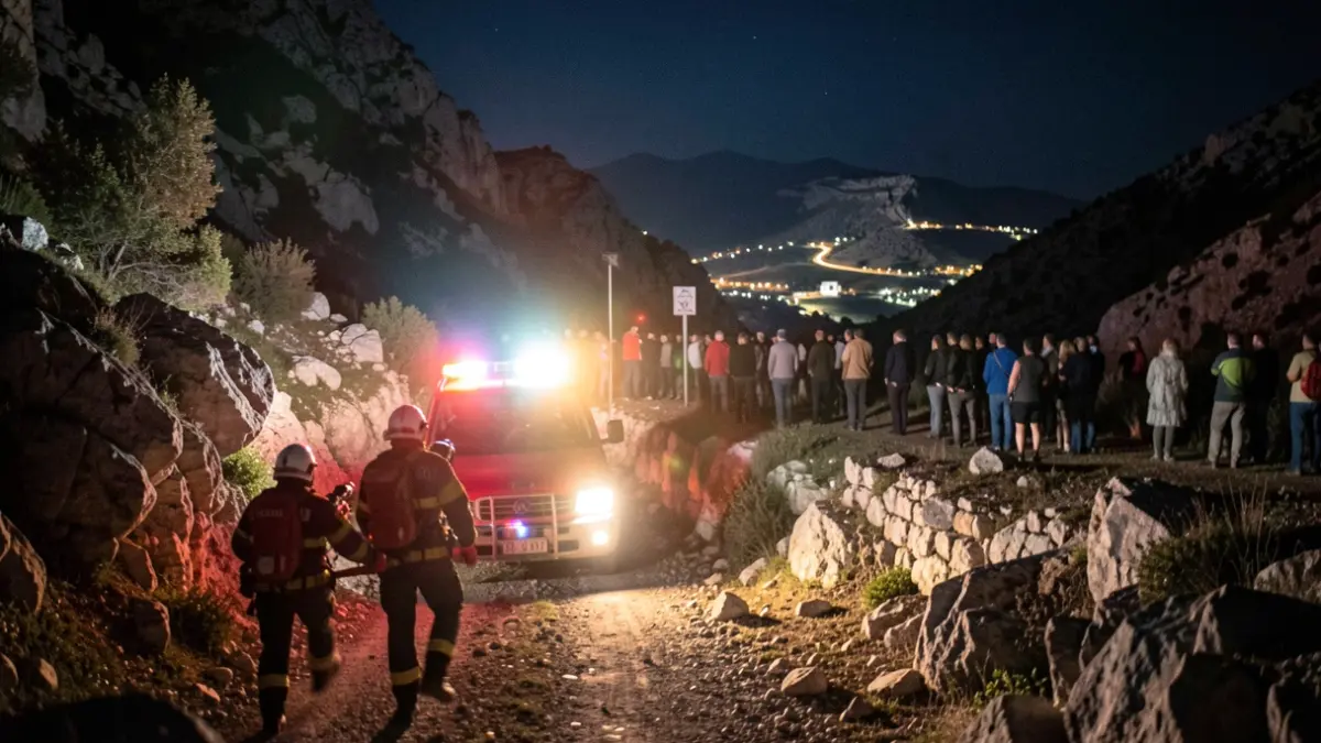 Generic image of a night mountain rescue.
