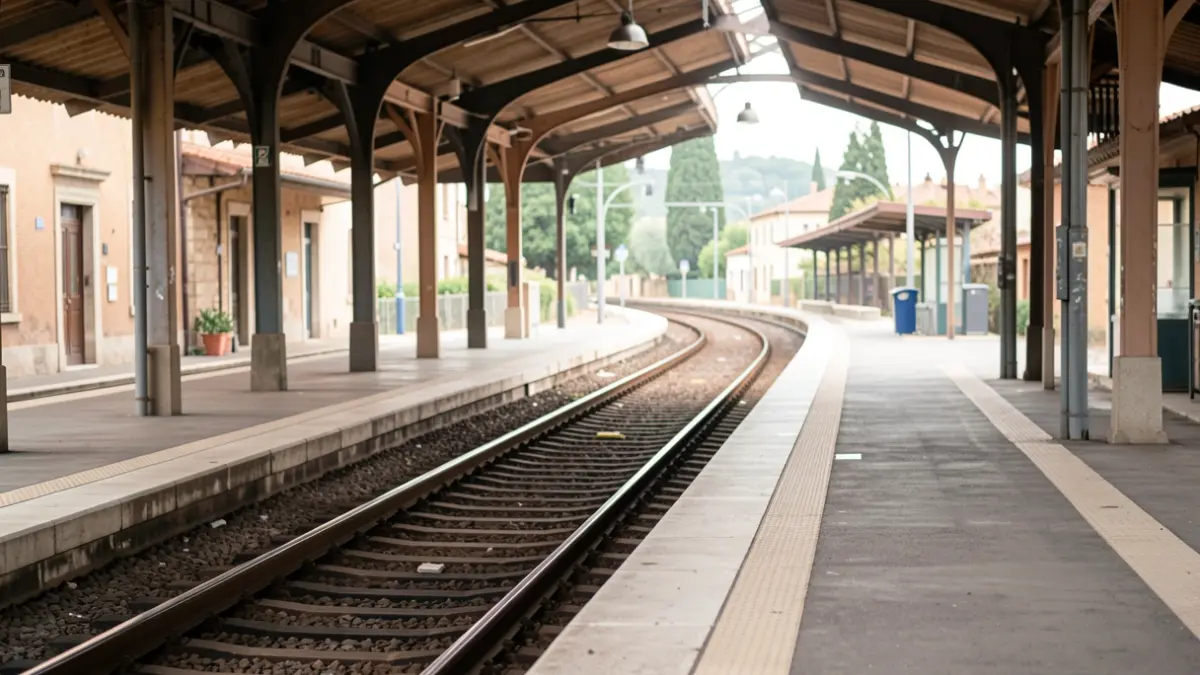 Imagen genérica de una estación de tren con las vías vacías.