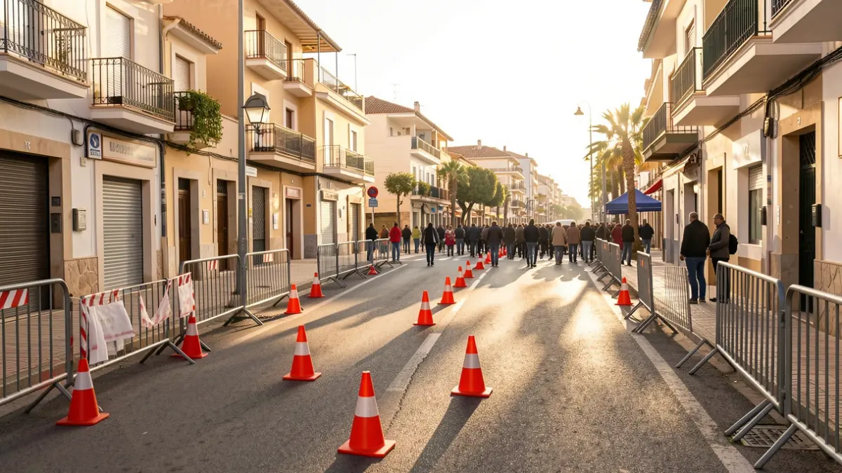Generic image of closed streets in Calella for a sporting event.