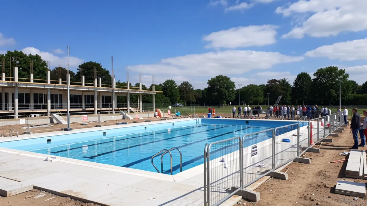 Imatge genèrica d'una piscina municipal en construcció.