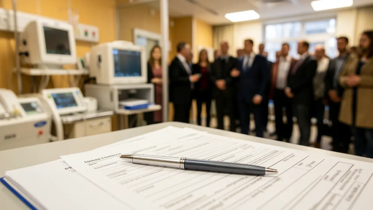 Imagen genérica de una receta médica en un entorno hospitalario.