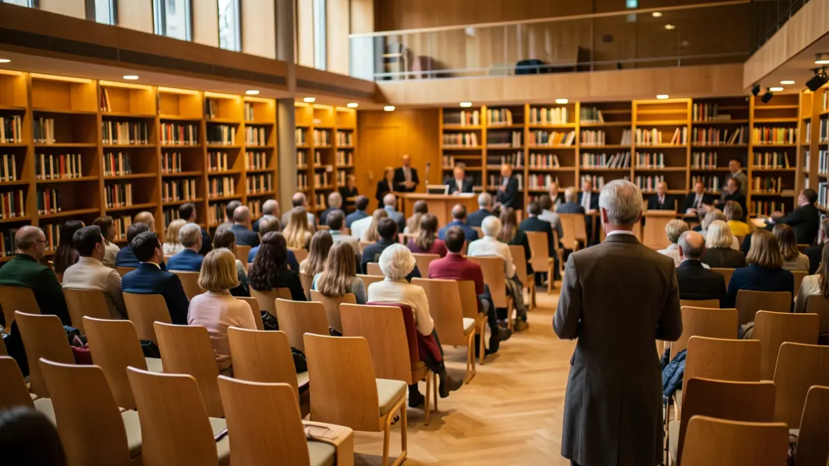 Generic image of a library auditorium with empty chairs.