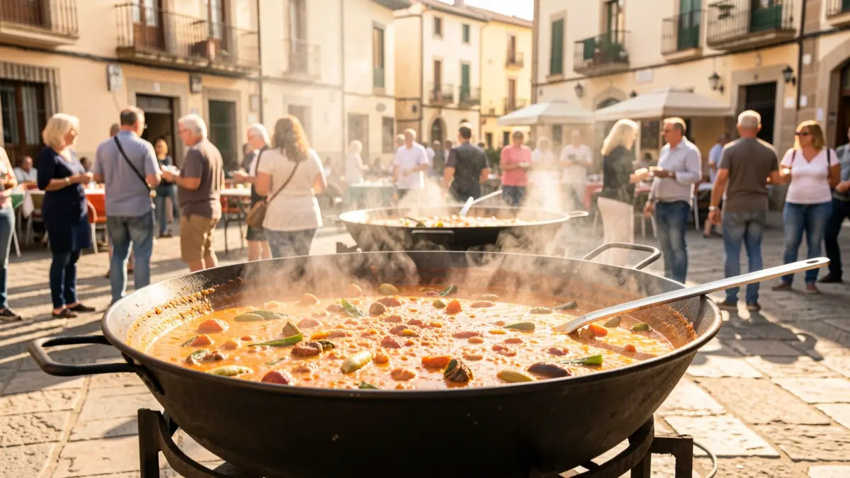 Imagen genérica de una paella popular en un día soleado.