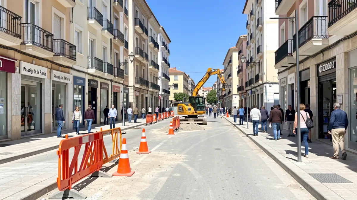 Sewer renovation works on Rubí's Passeig de la Riera.