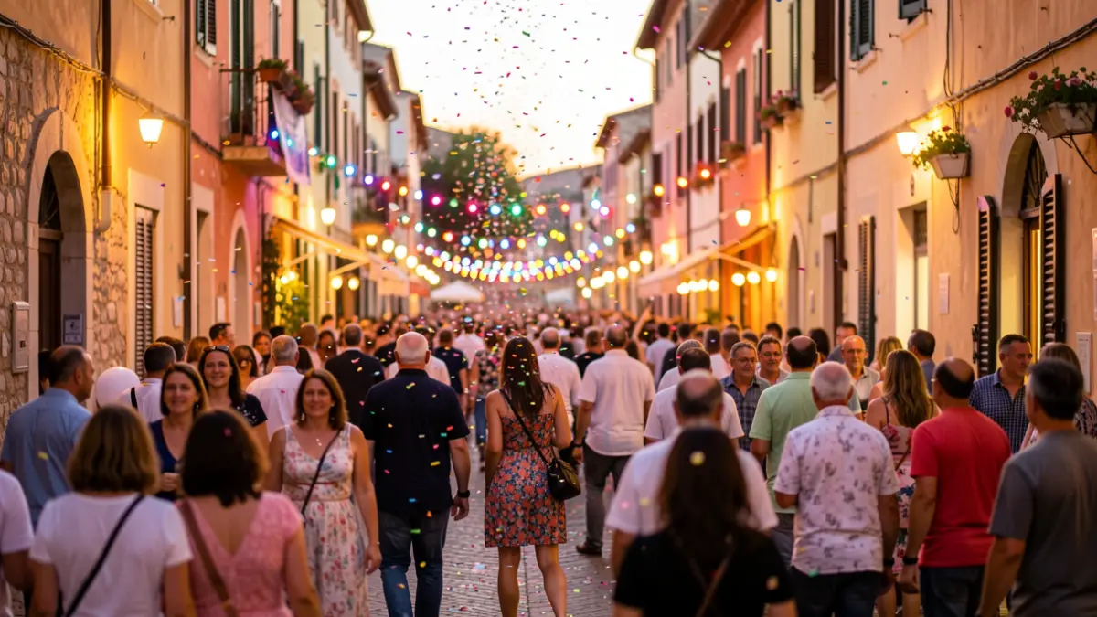 Generic image of a popular festival with people and lights.