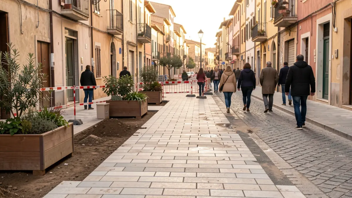 Generic image of urban improvement works in a Mediterranean city.